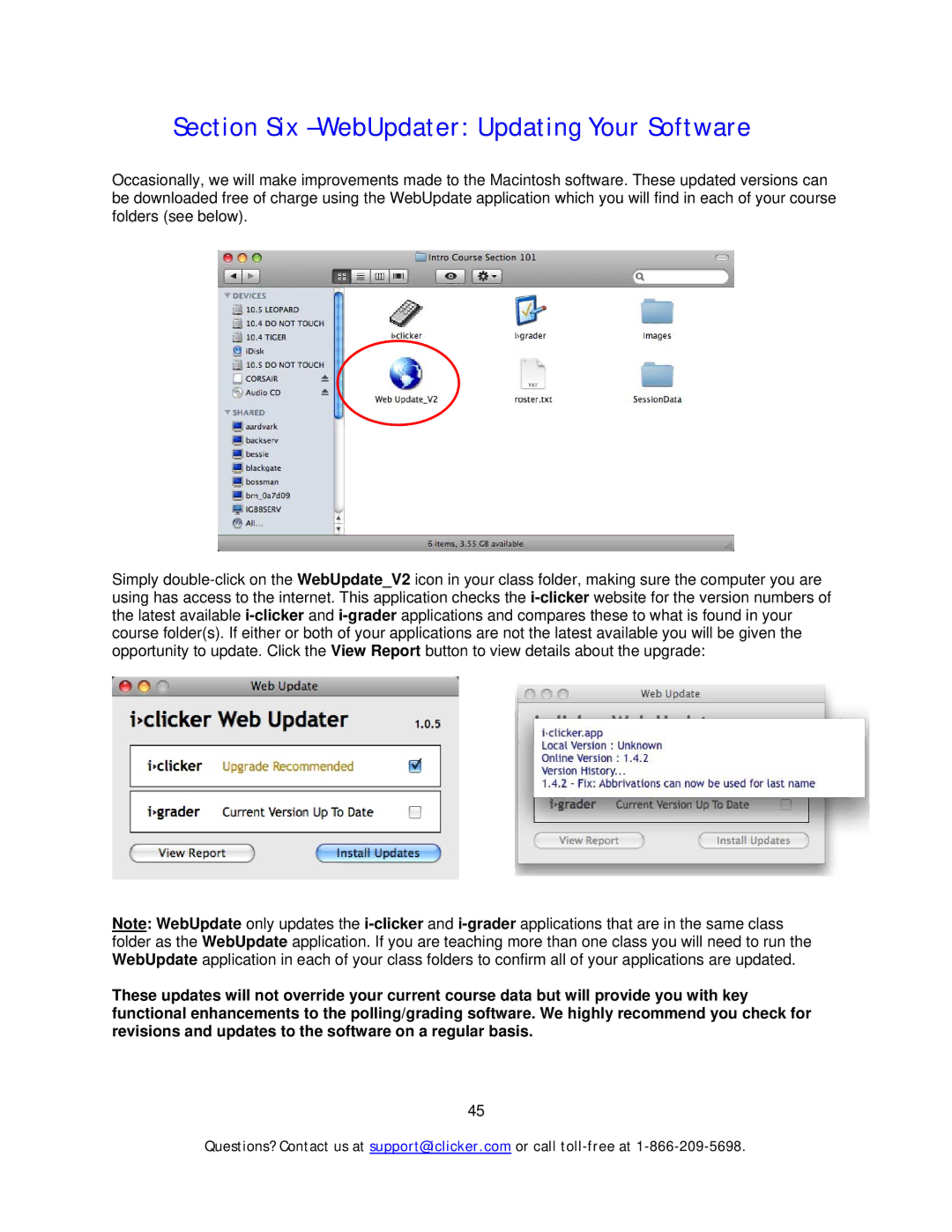 Apple Mouse manual Section Six -WebUpdater Updating Your Software 