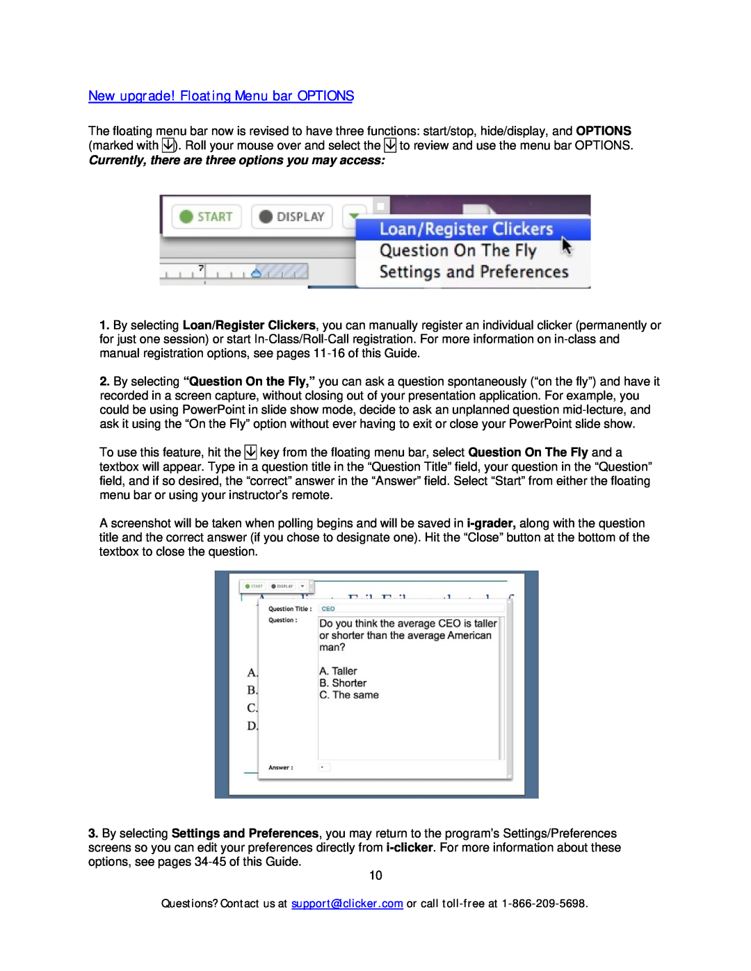 Apple Mouse manual New upgrade! Floating Menu bar OPTIONS, Currently, there are three options you may access 
