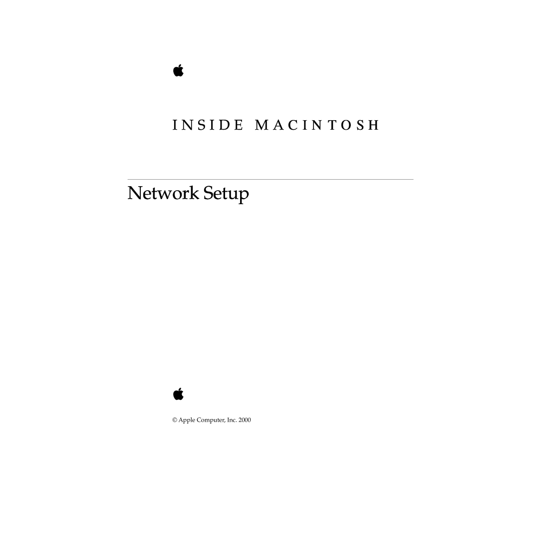 Apple Network Setup manual I N S I D E M A C I N T O S H 