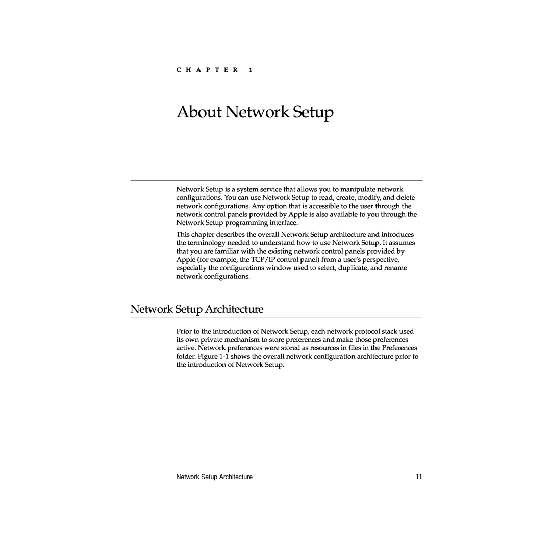 Apple manual About Network Setup, Network Setup Architecture 