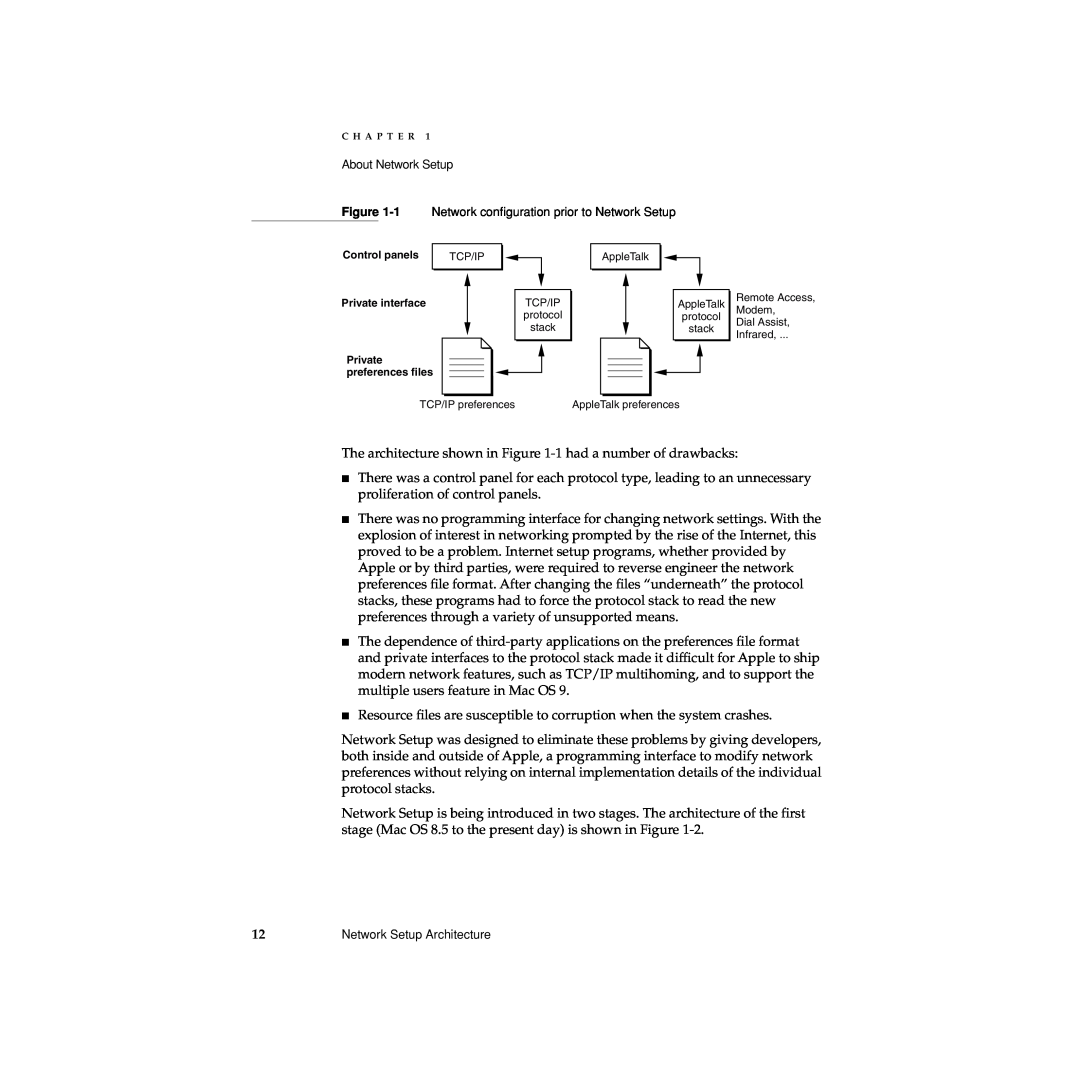 Apple Network Setup manual The architecture shown in -1 had a number of drawbacks 