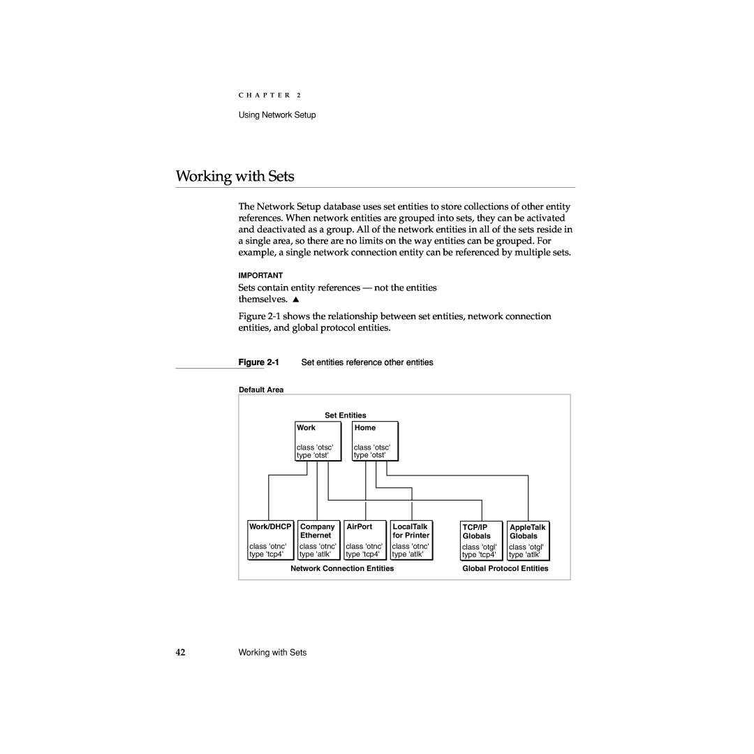 Apple Network Setup manual Working with Sets 