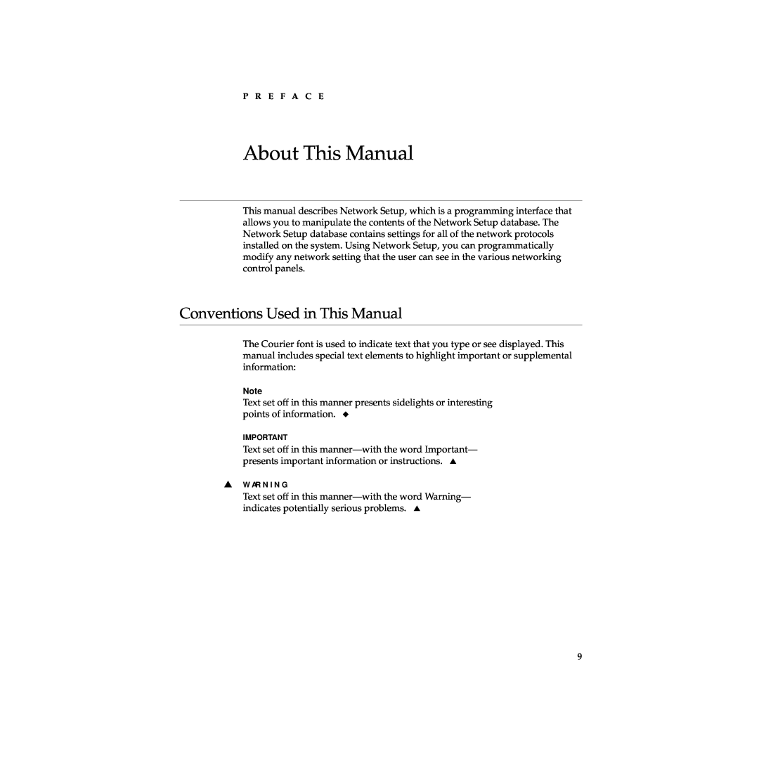 Apple Network Setup manual About This Manual, Conventions Used in This Manual 