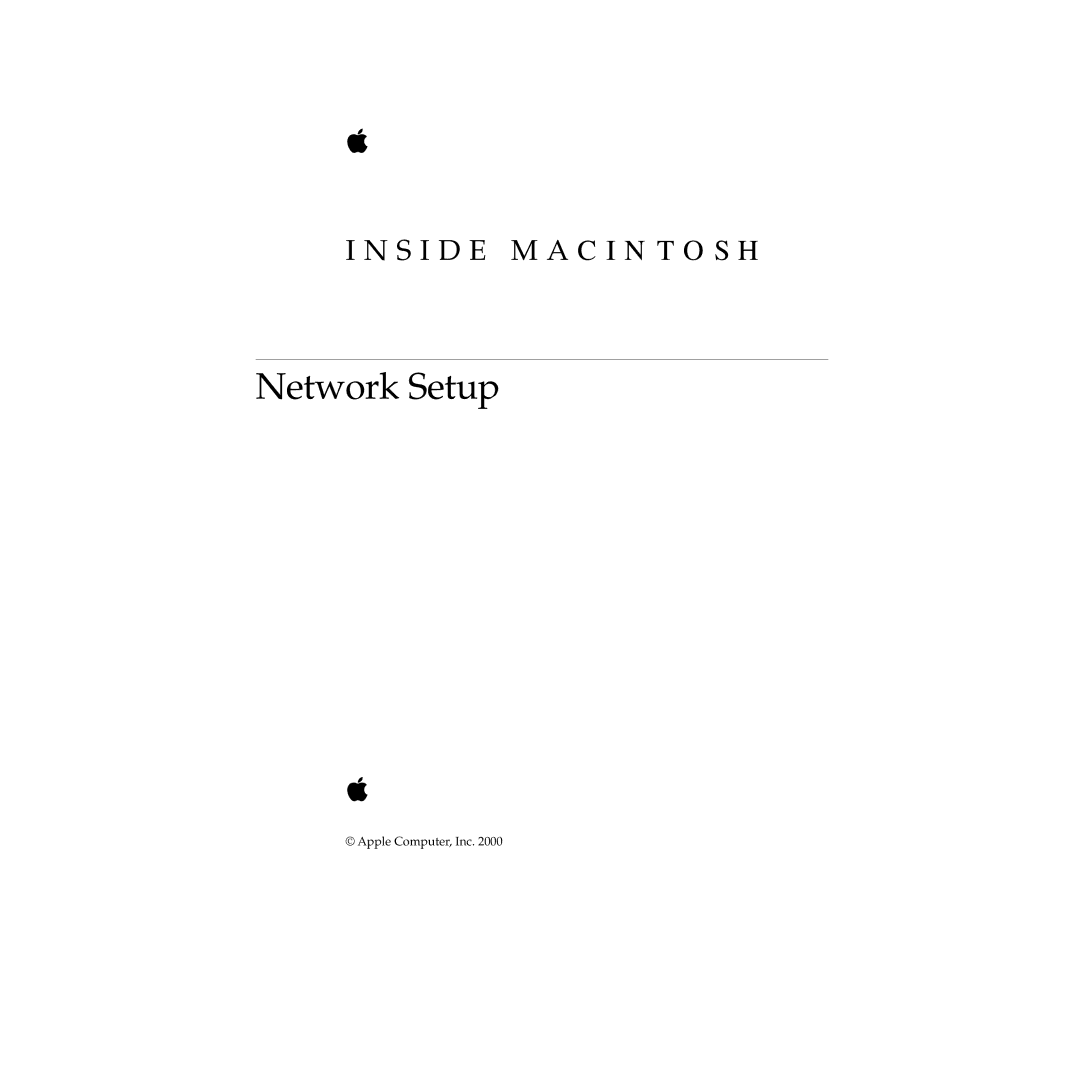 Apple Network Setup manual 