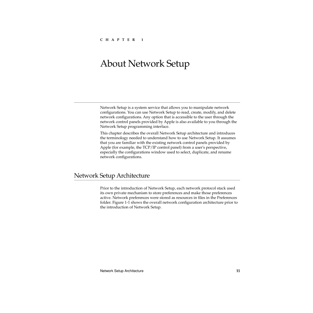 Apple manual About Network Setup, Network Setup Architecture 