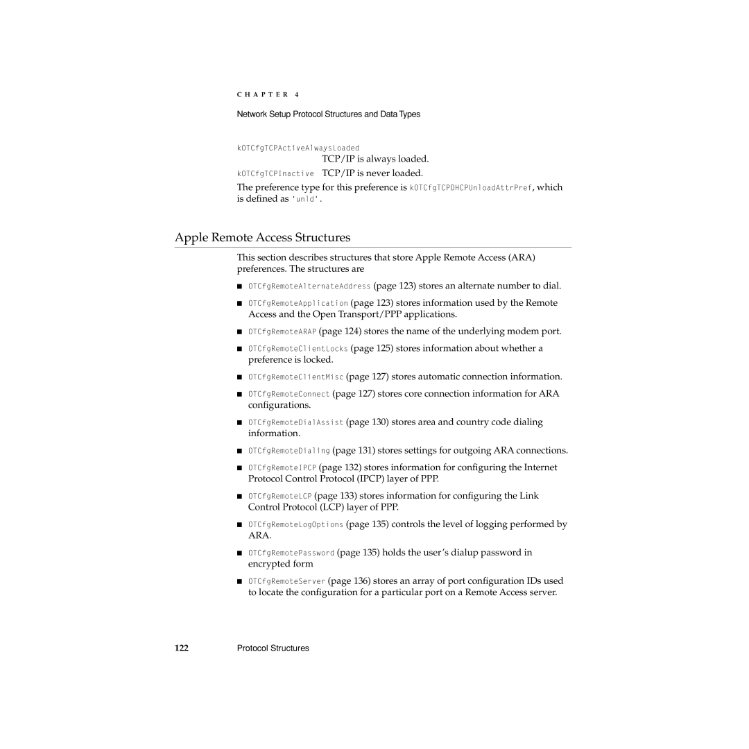 Apple Network Setup manual Apple Remote Access Structures 