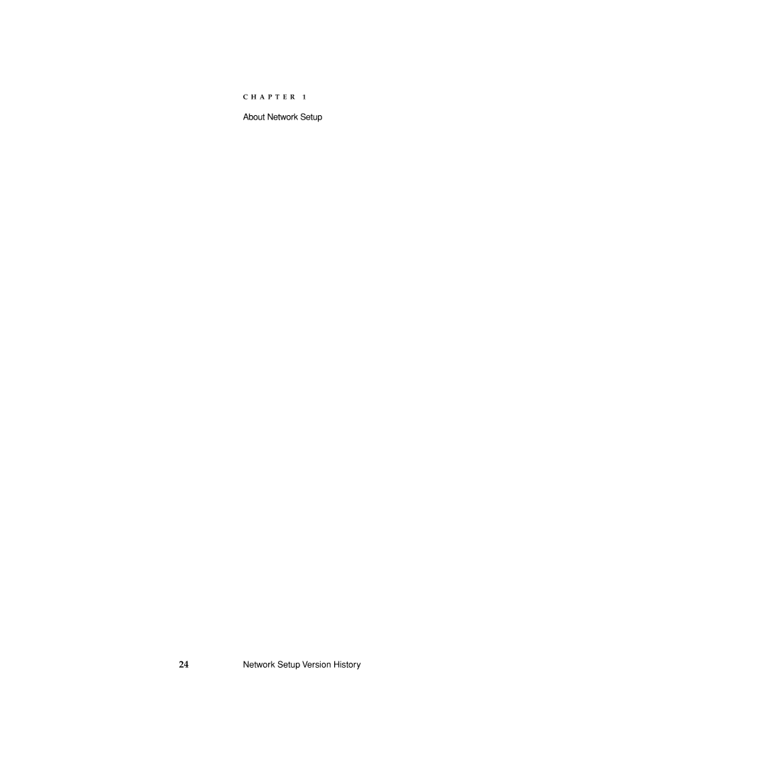 Apple manual About Network Setup Network Setup Version History 