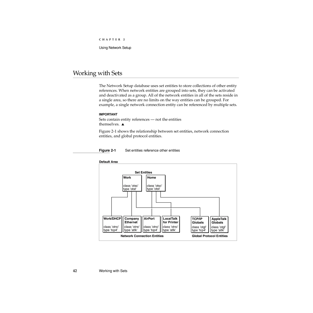 Apple Network Setup manual Working with Sets 