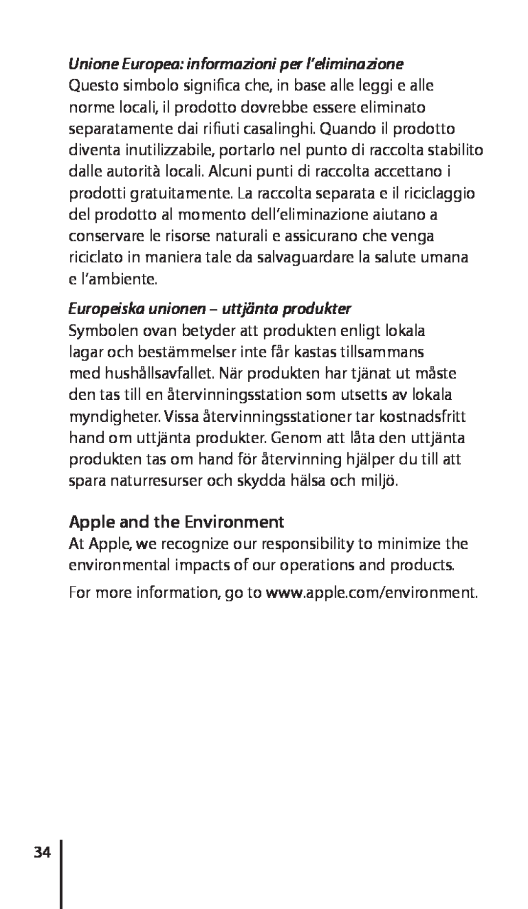 Apple Nike + iPod Sensor, 034-4945-A manual Apple and the Environment 