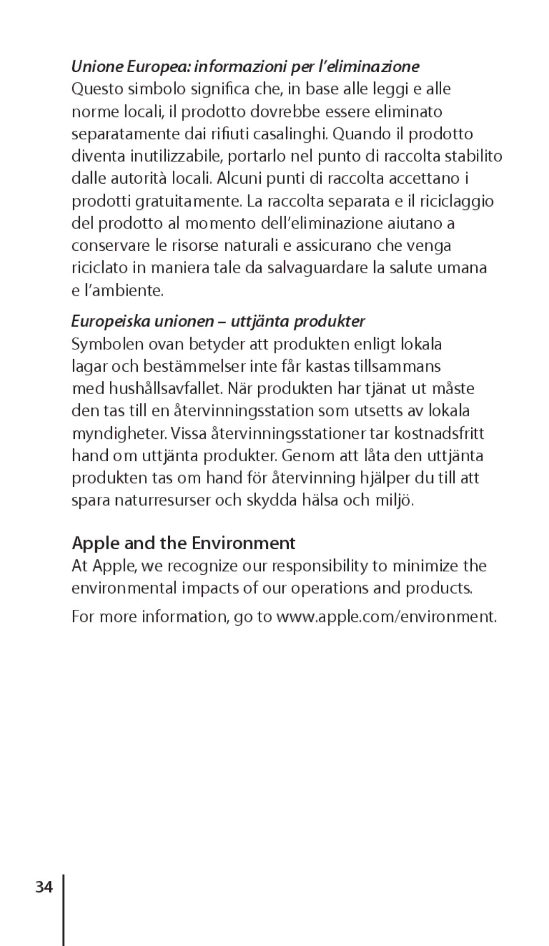 Apple Nike + iPod Sensor, 034-4945-A manual Apple and the Environment 