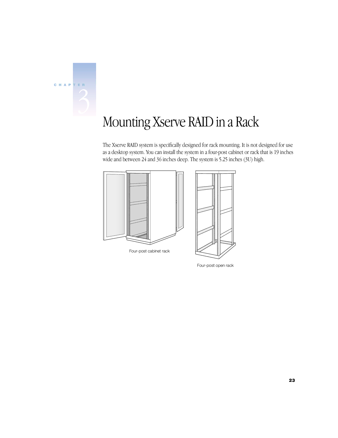 Apple NMB-003 manual Mounting Xserve RAID in a Rack 