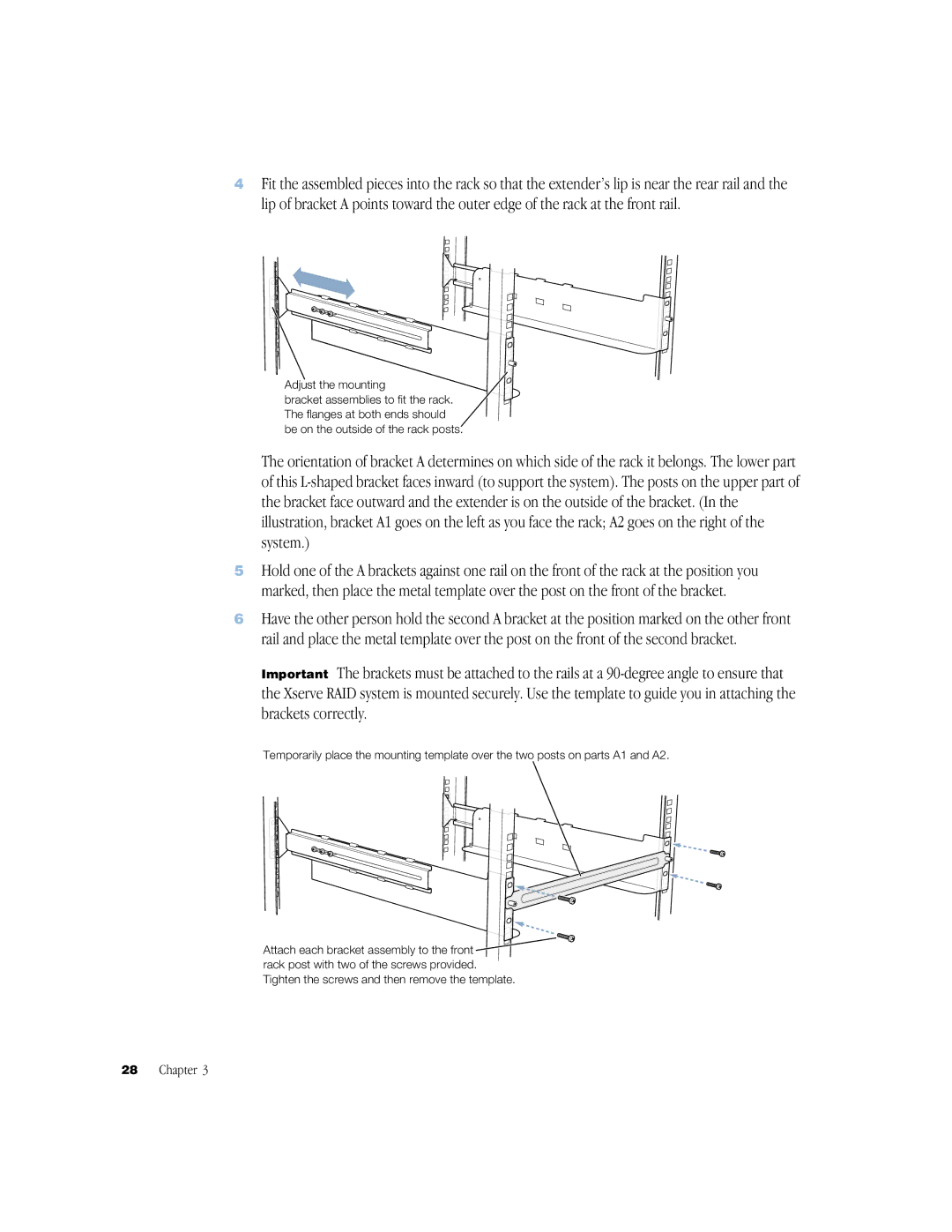 Apple NMB-003 manual Tighten the screws and then remove the template 