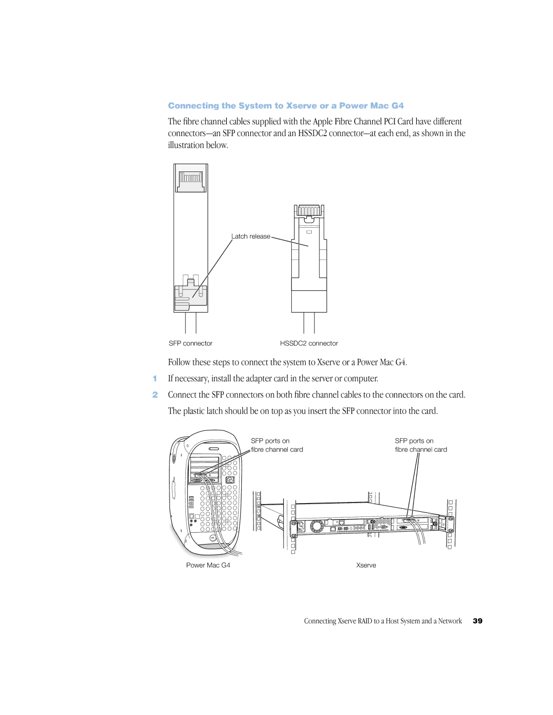 Apple NMB-003 manual Connecting the System to Xserve or a Power Mac G4 