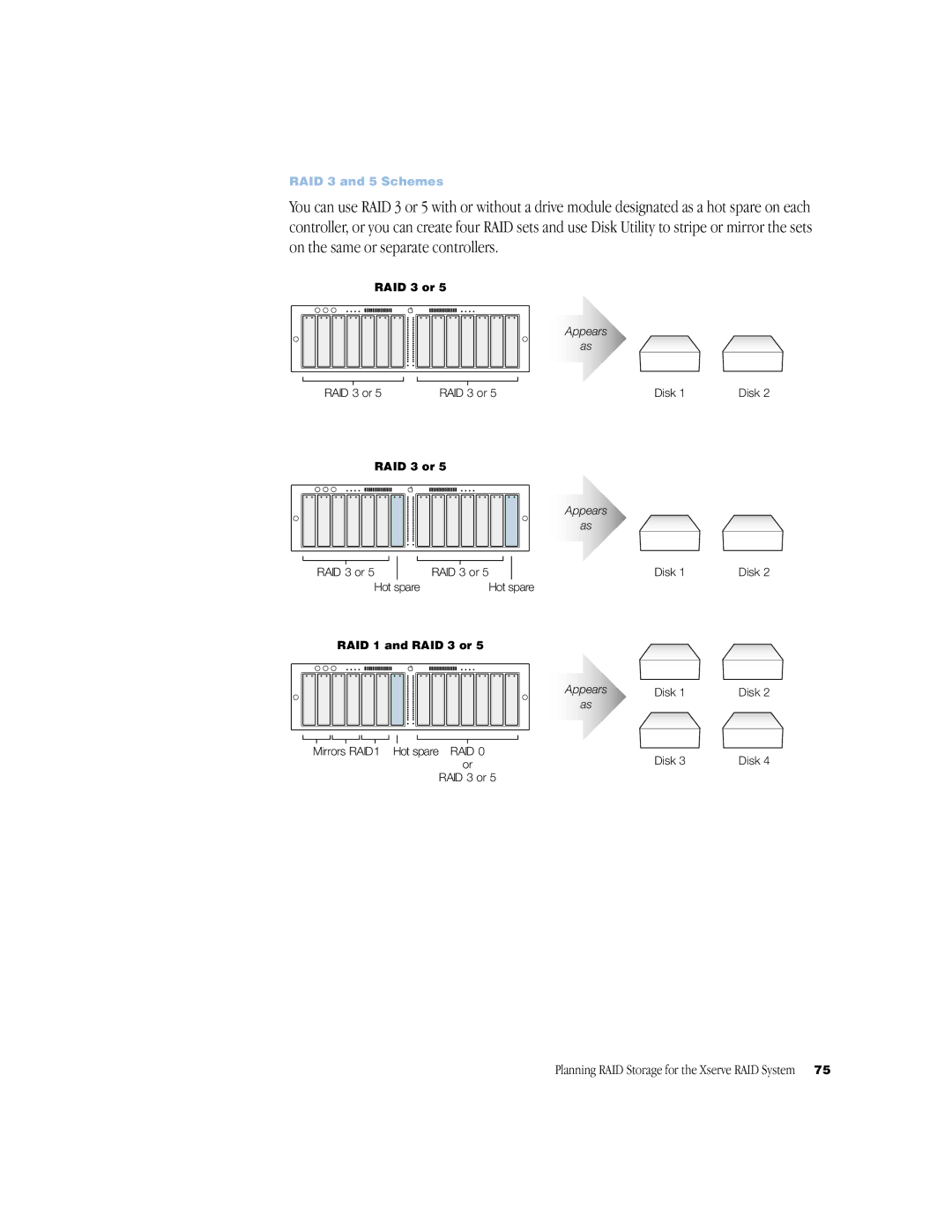 Apple NMB-003 manual RAID 1 and RAID 3 or 