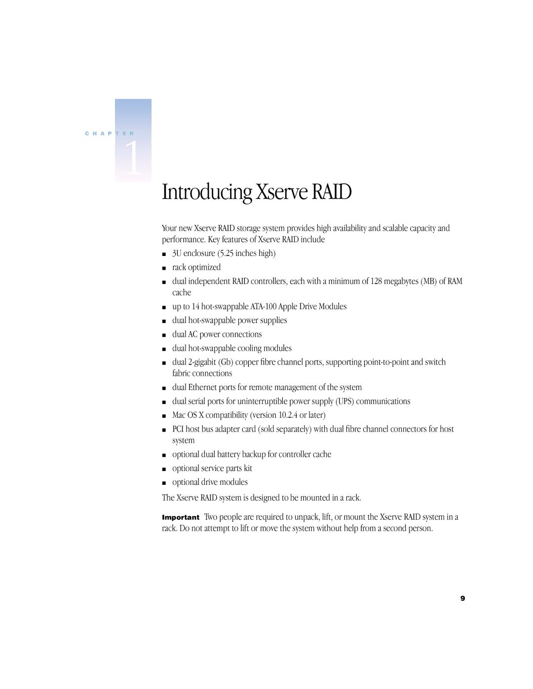 Apple NMB-003 manual Introducing Xserve RAID 