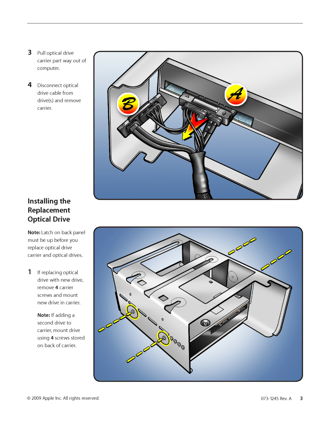 Apple warranty Installing Replacement Optical Drive 