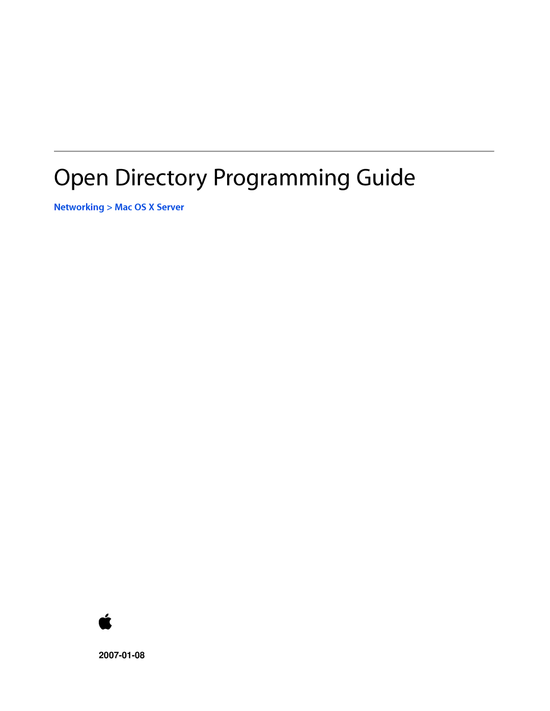 Apple OS X manual Open Directory Programming Guide 