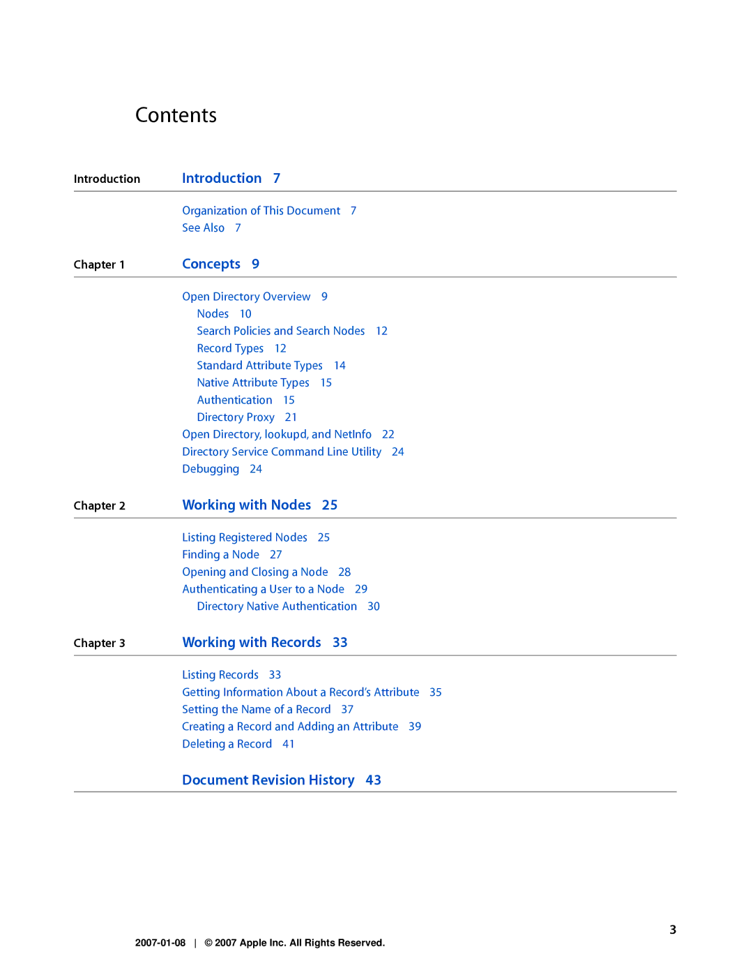 Apple OS X manual Contents 