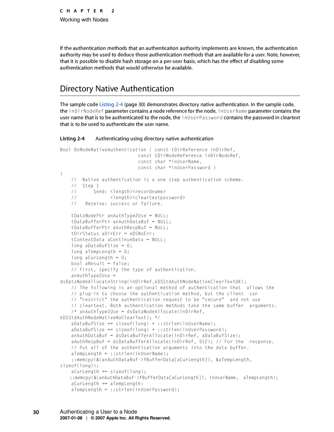 Apple OS X manual Directory Native Authentication, Authenticating using directory native authentication 