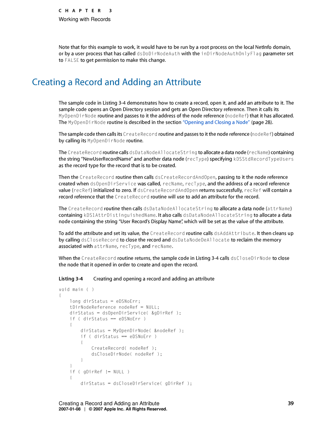 Apple OS X manual Creating a Record and Adding an Attribute 