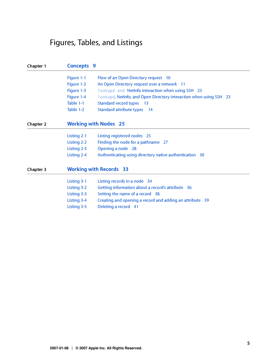 Apple OS X manual Figures, Tables, and Listings 