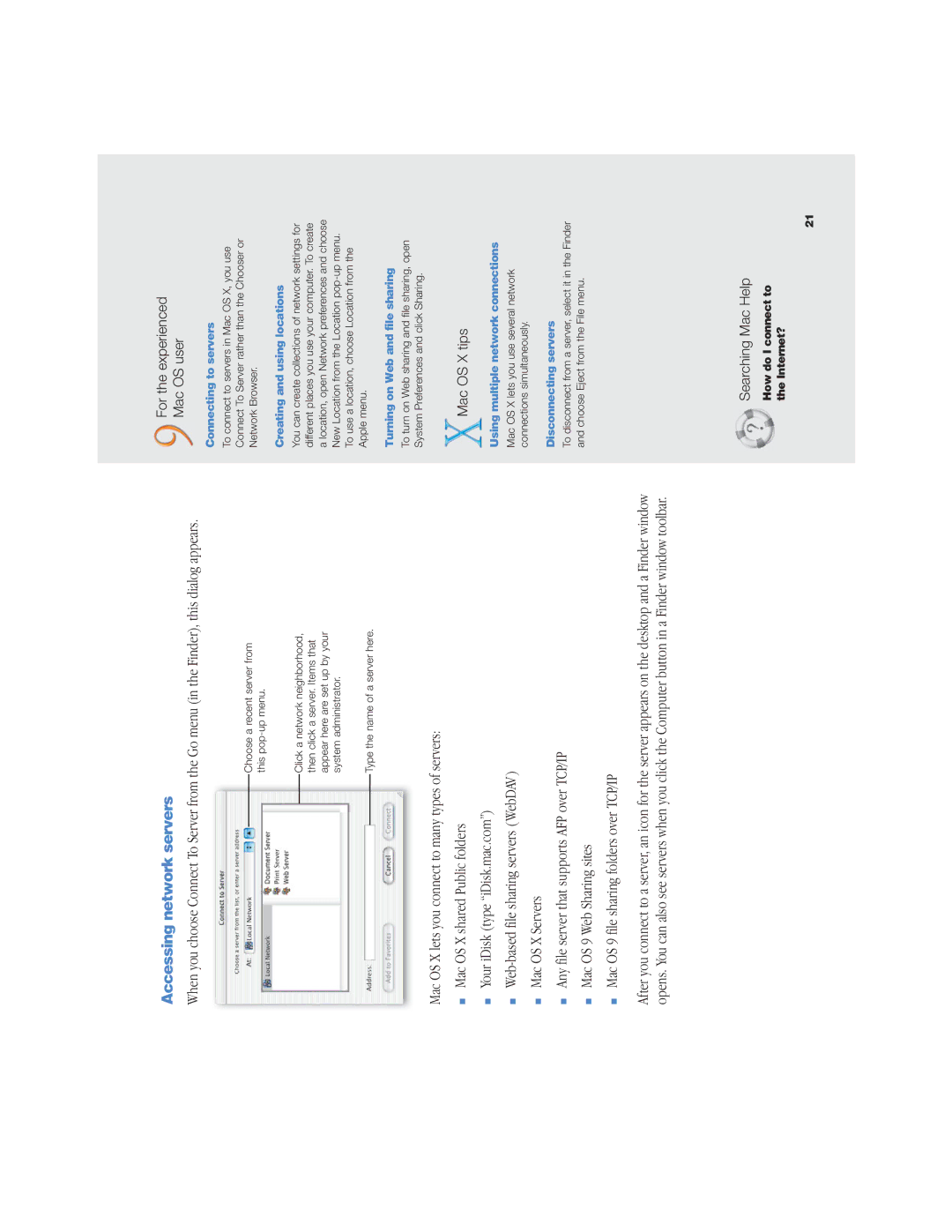 Apple OS X manual Accessing network servers 