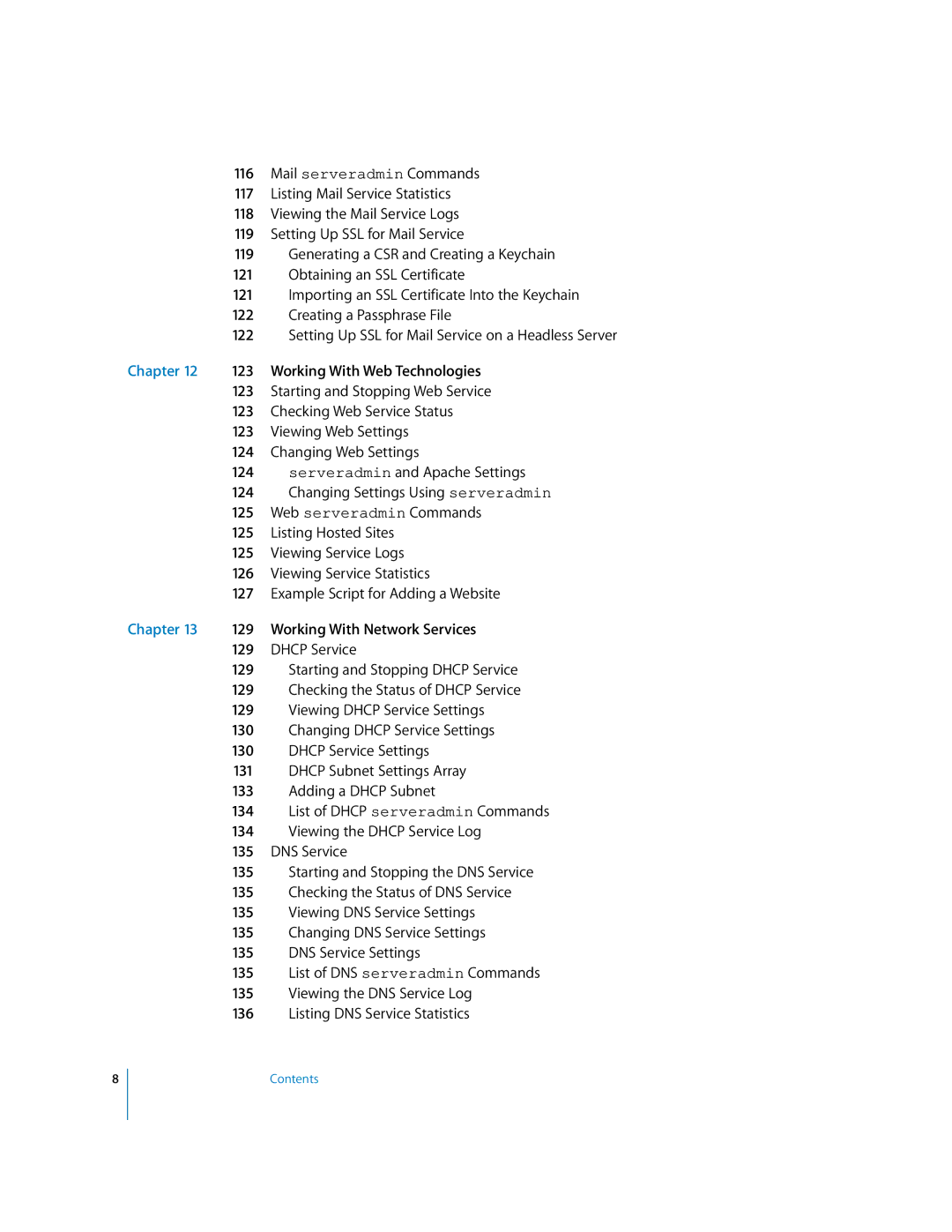 Apple oxs manual Changing Settings Using serveradmin 