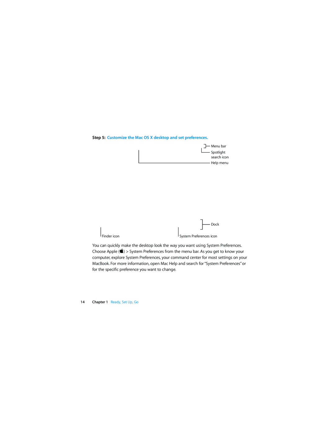 Apple Personal Computer manual Customize the Mac OS X desktop and set preferences 