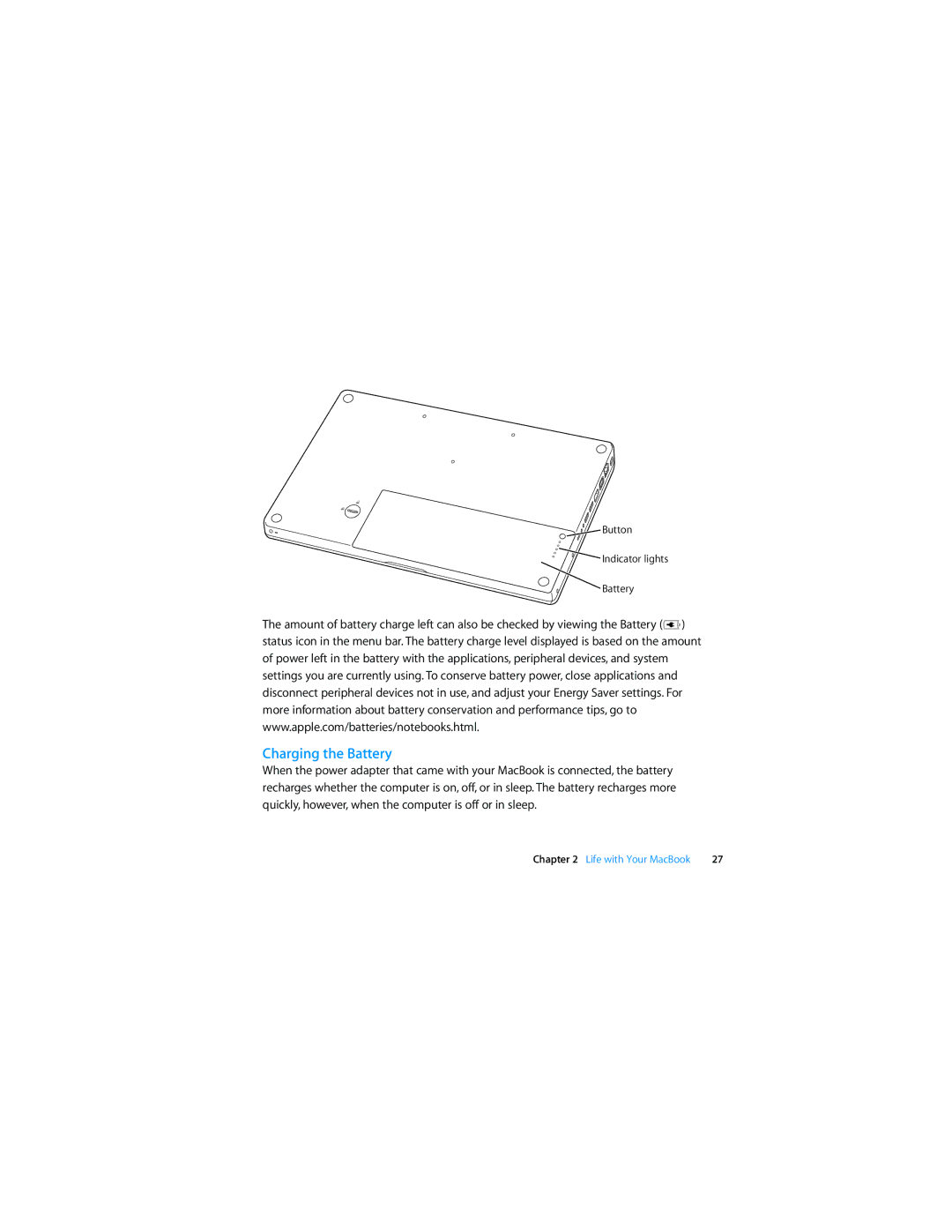 Apple Personal Computer manual Charging the Battery 