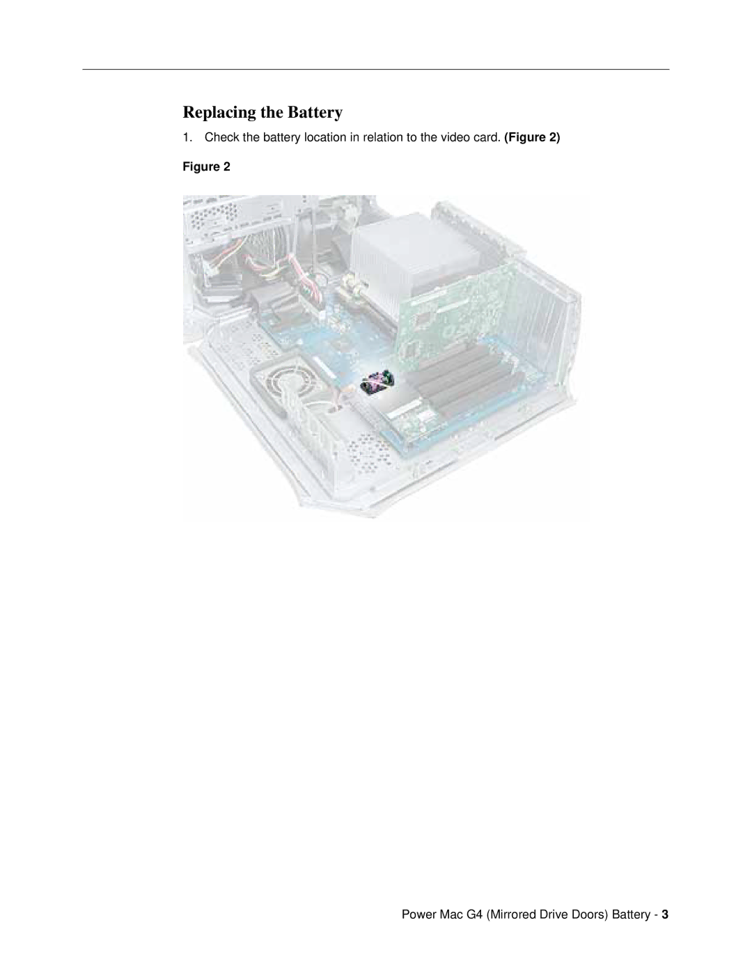 Apple Power Mac G4 Battery warranty Replacing the Battery 