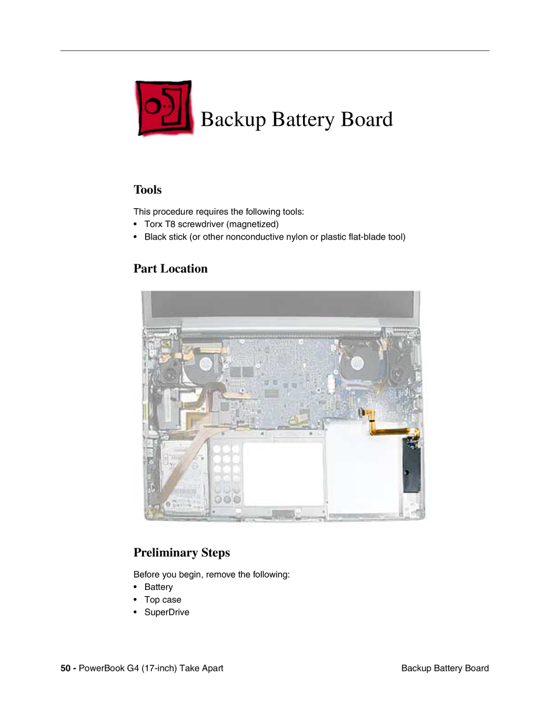 Apple Powerbank G4 manual Backup Battery Board, Tools 