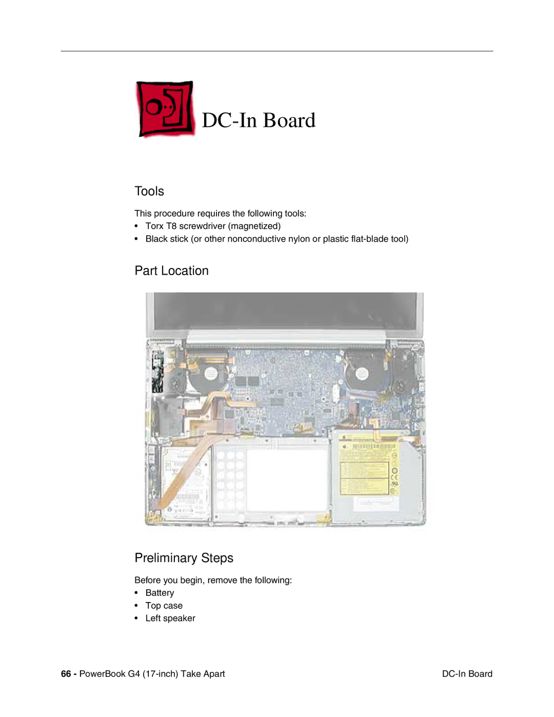 Apple Powerbank G4 manual DC-In Board, Tools 