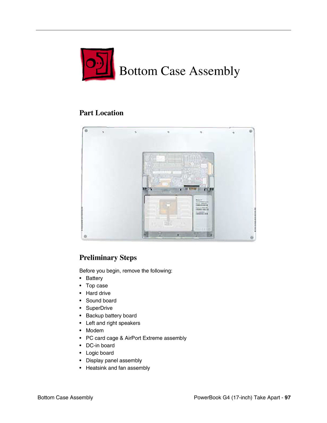 Apple Powerbank G4 manual Bottom Case Assembly 