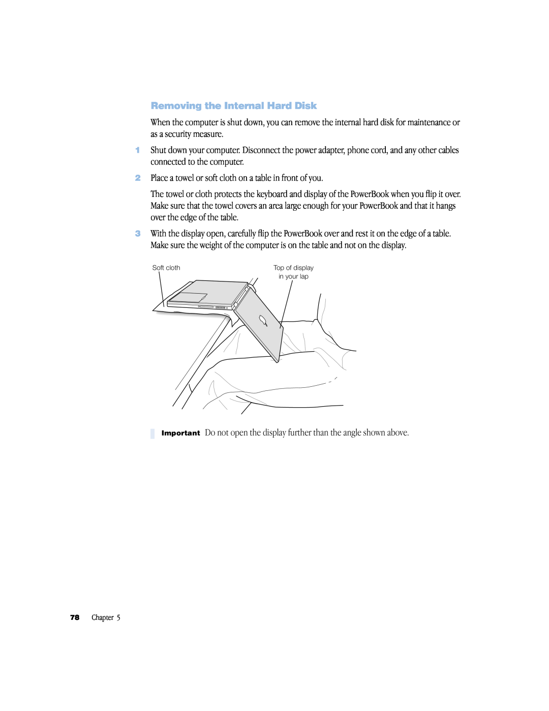 Apple powerbook g4 manual Removing the Internal Hard Disk, Chapter 