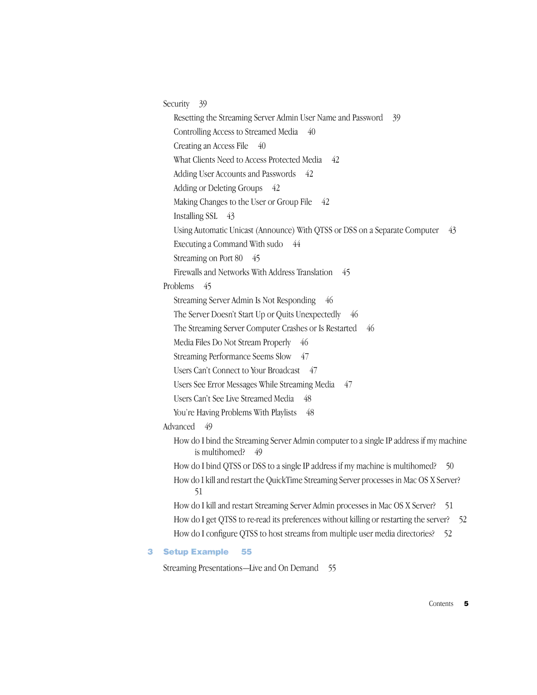 Apple QuickTime Streaming Server Darwin Streaming Server manual Adding or Deleting Groups, Installing SSL, Setup Example 