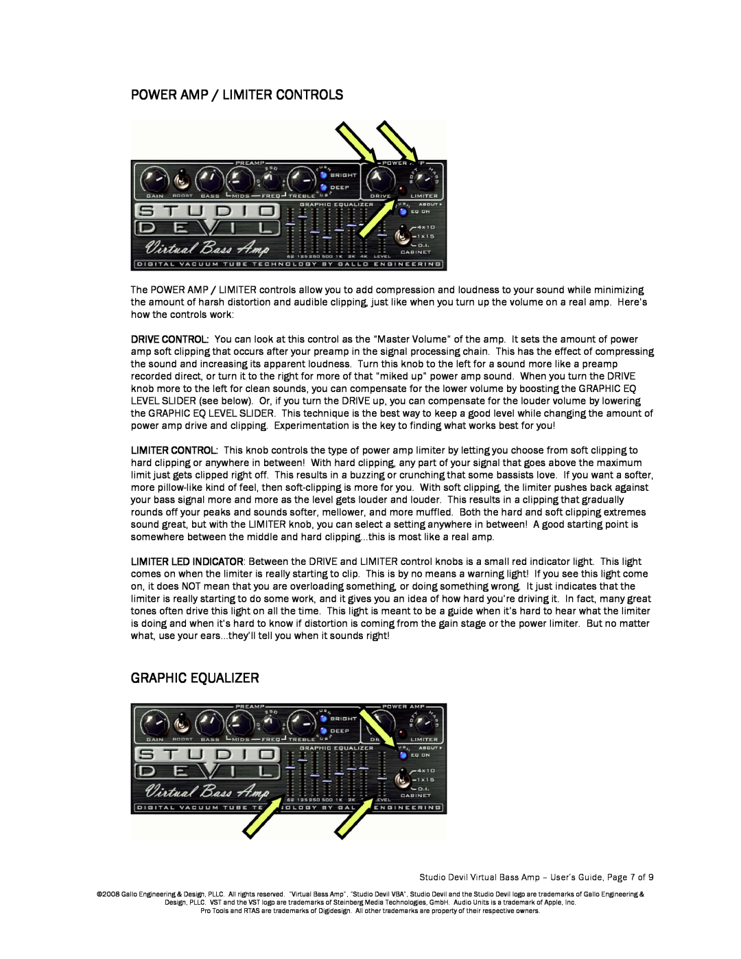 Apple manual Power Amp / Limiter Controls, Graphic Equalizer, Studio Devil Virtual Bass Amp - User’s Guide 