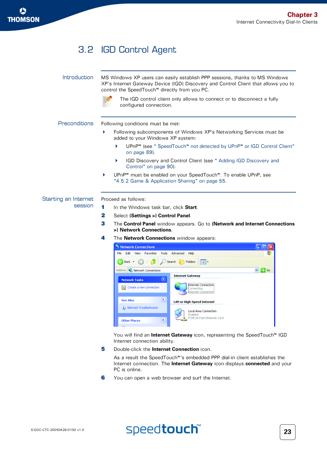 Apple TM546 manual IGD Control Agent, Starting an Internet, Session, Control on, Game & Application Sharing on 