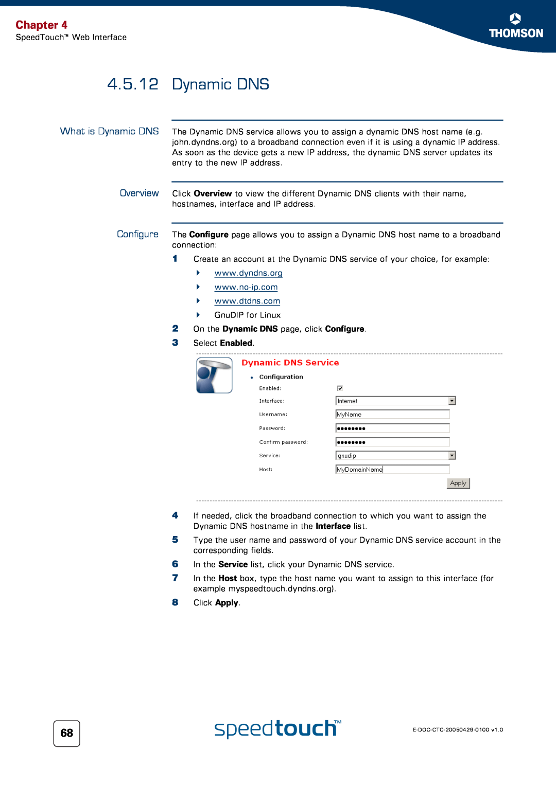 Apple TM546 manual Chapter, On the Dynamic DNS page, click Configure 
