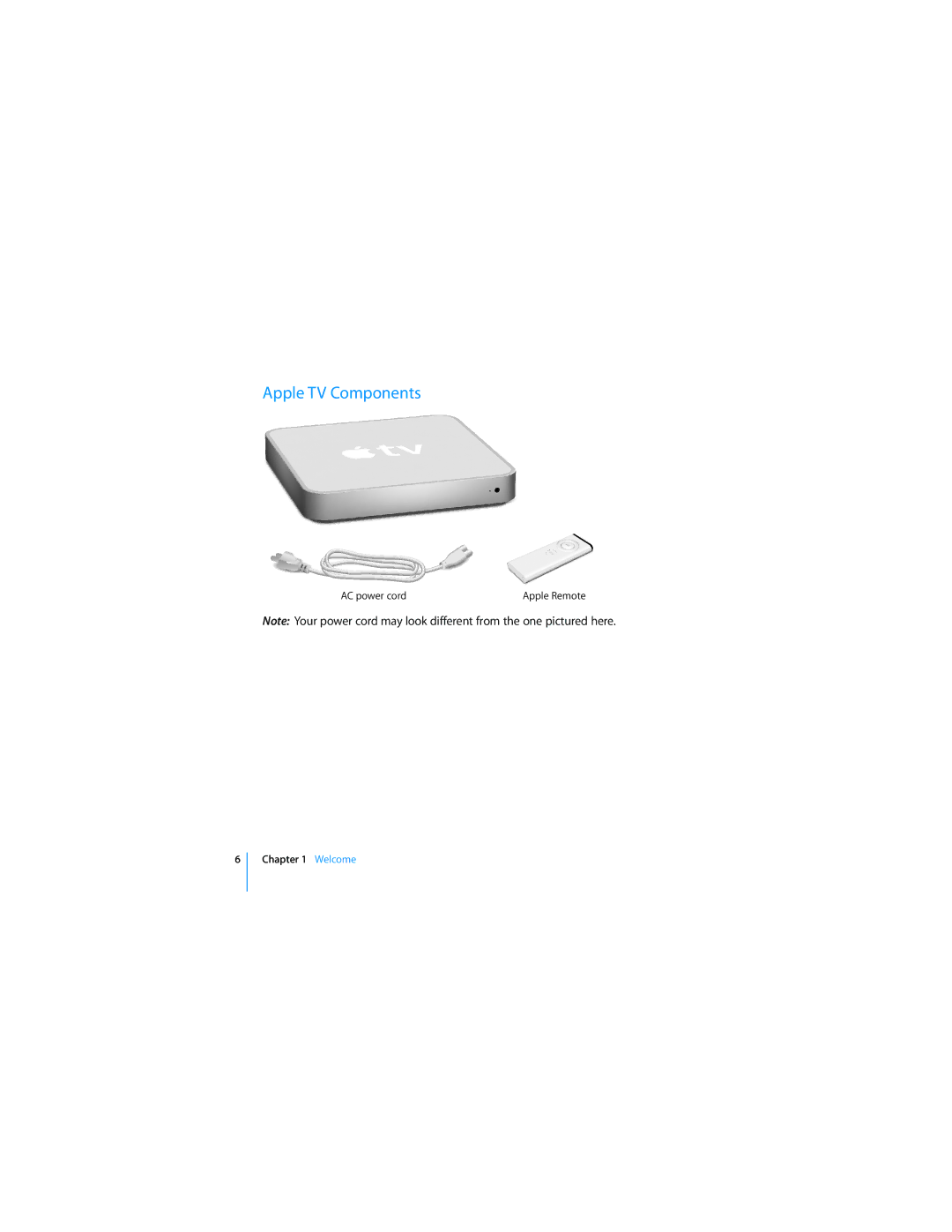 Apple manual Apple TV Components 