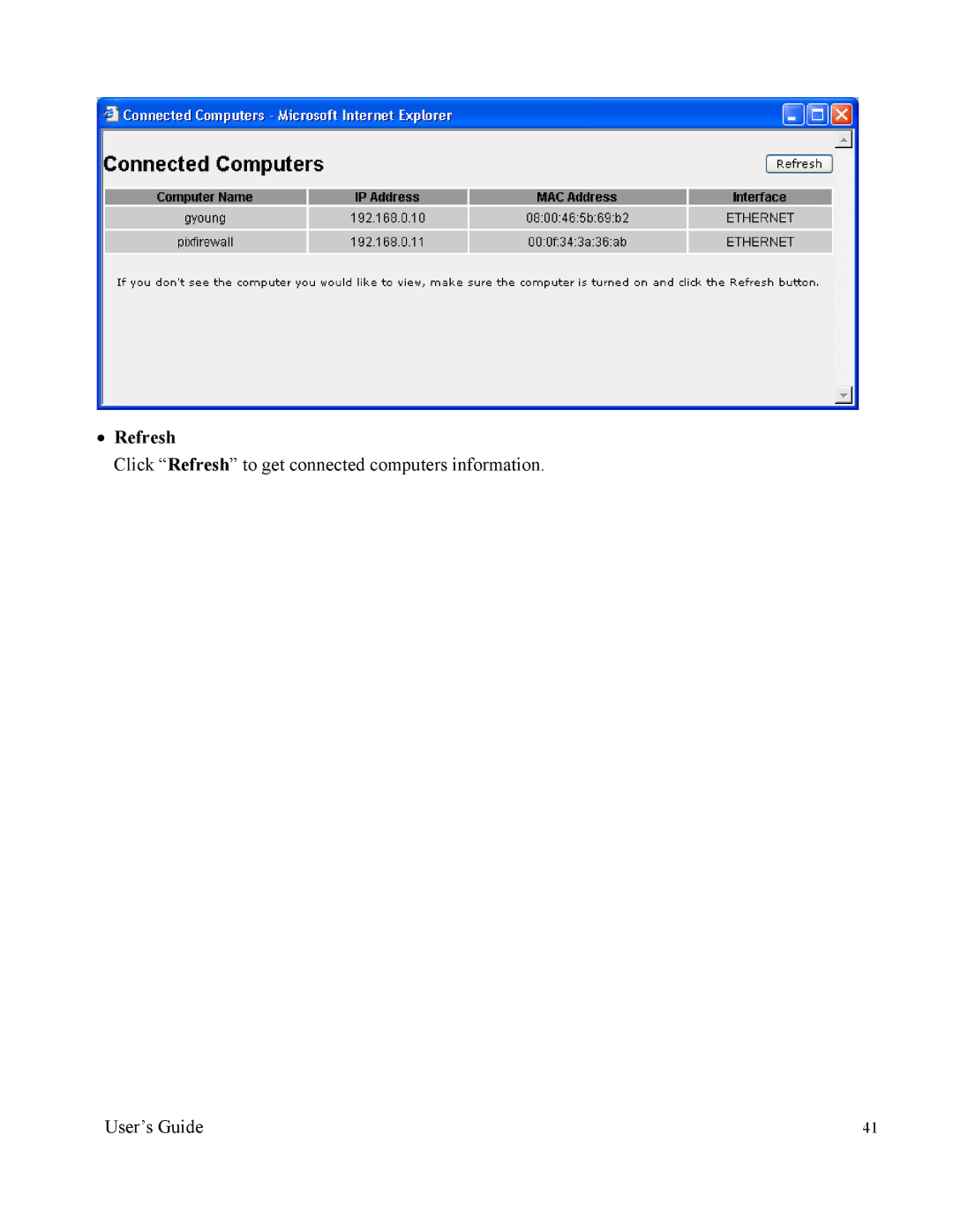 Apple U10C012 manual Refresh 