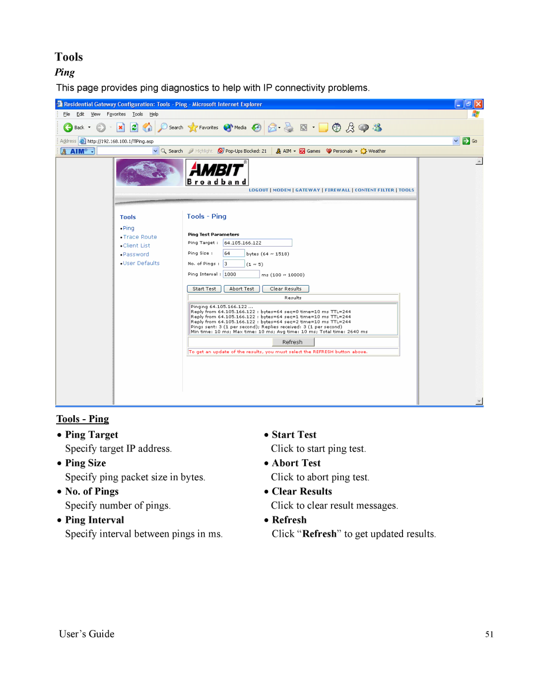 Apple U10C012 manual Tools, Ping 