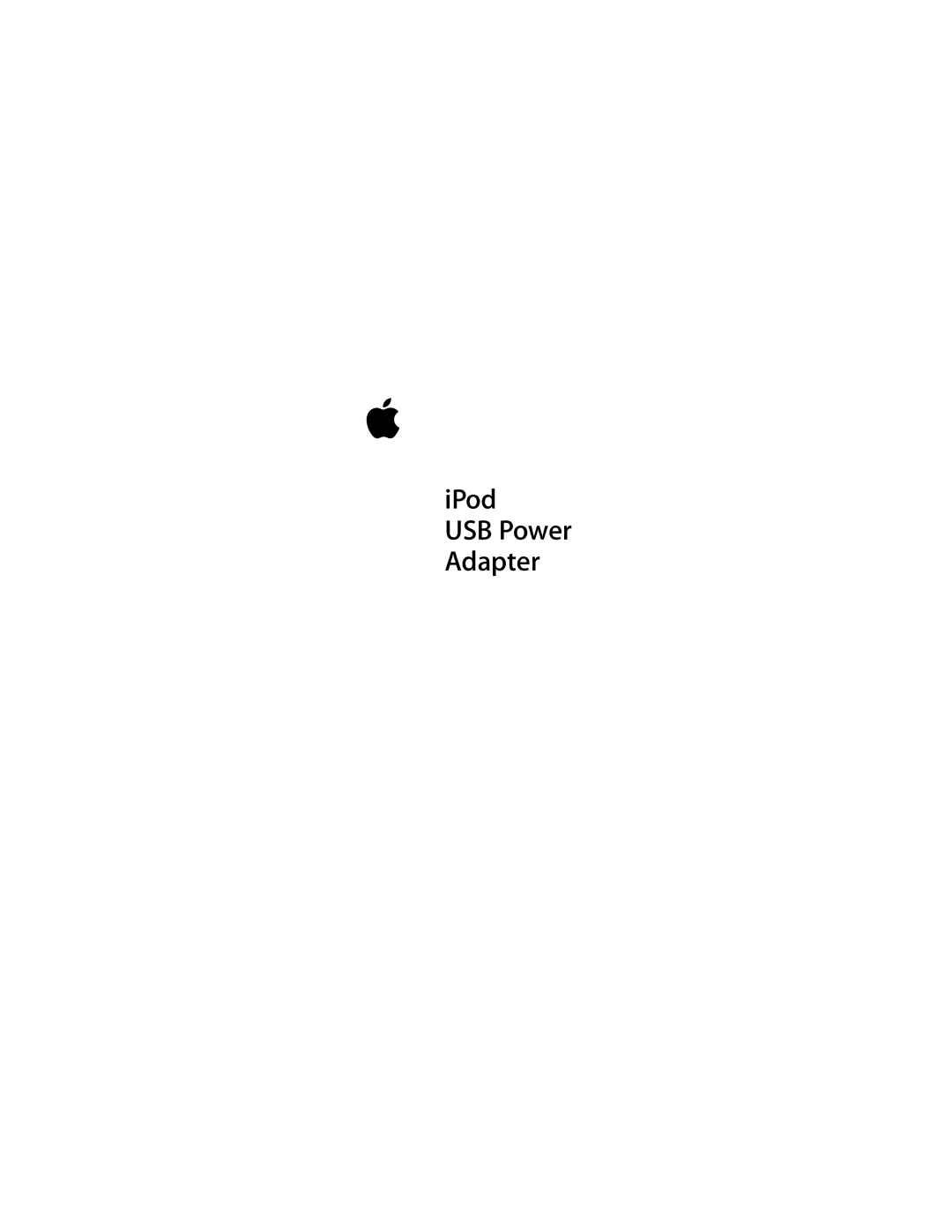 Apple USB Power Adapter manual IPod 