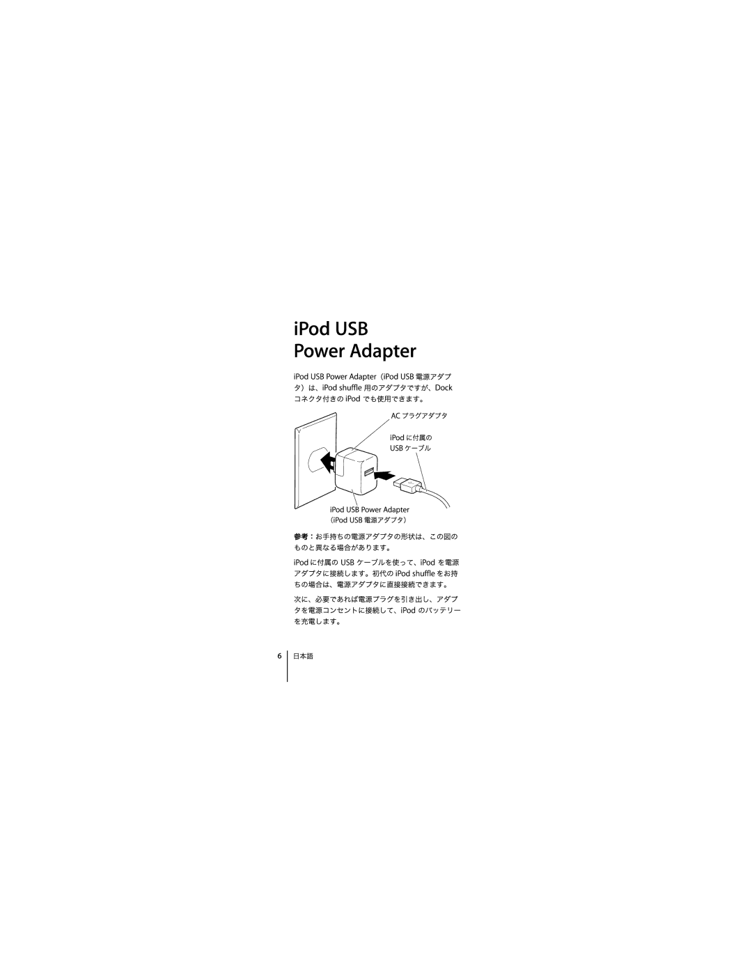 Apple USB Power Adapter manual 