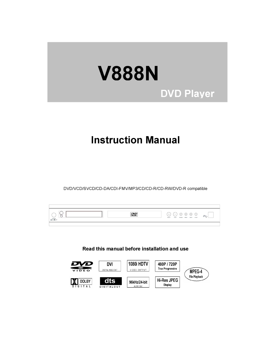 Apple V888N instruction manual 