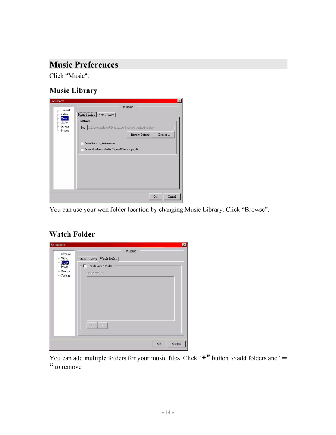 Apple V888N instruction manual Music Preferences, Music Library 