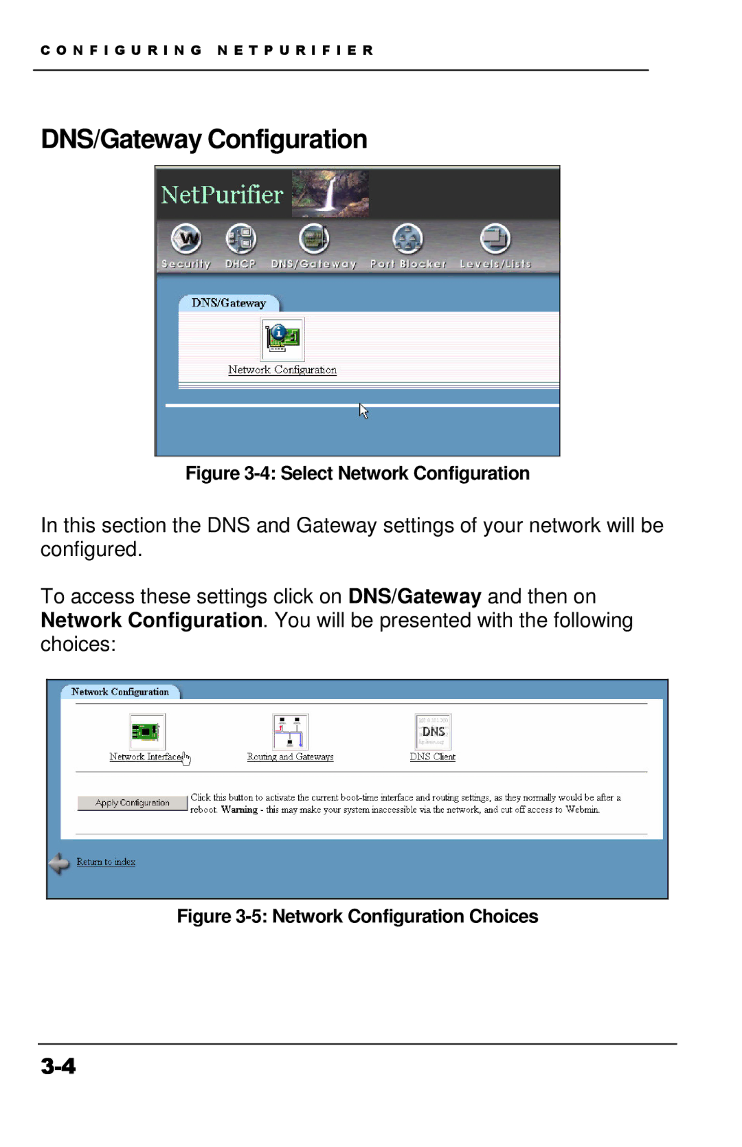 Apple Version 3 manual DNS/Gateway Configuration, Select Network Configuration 