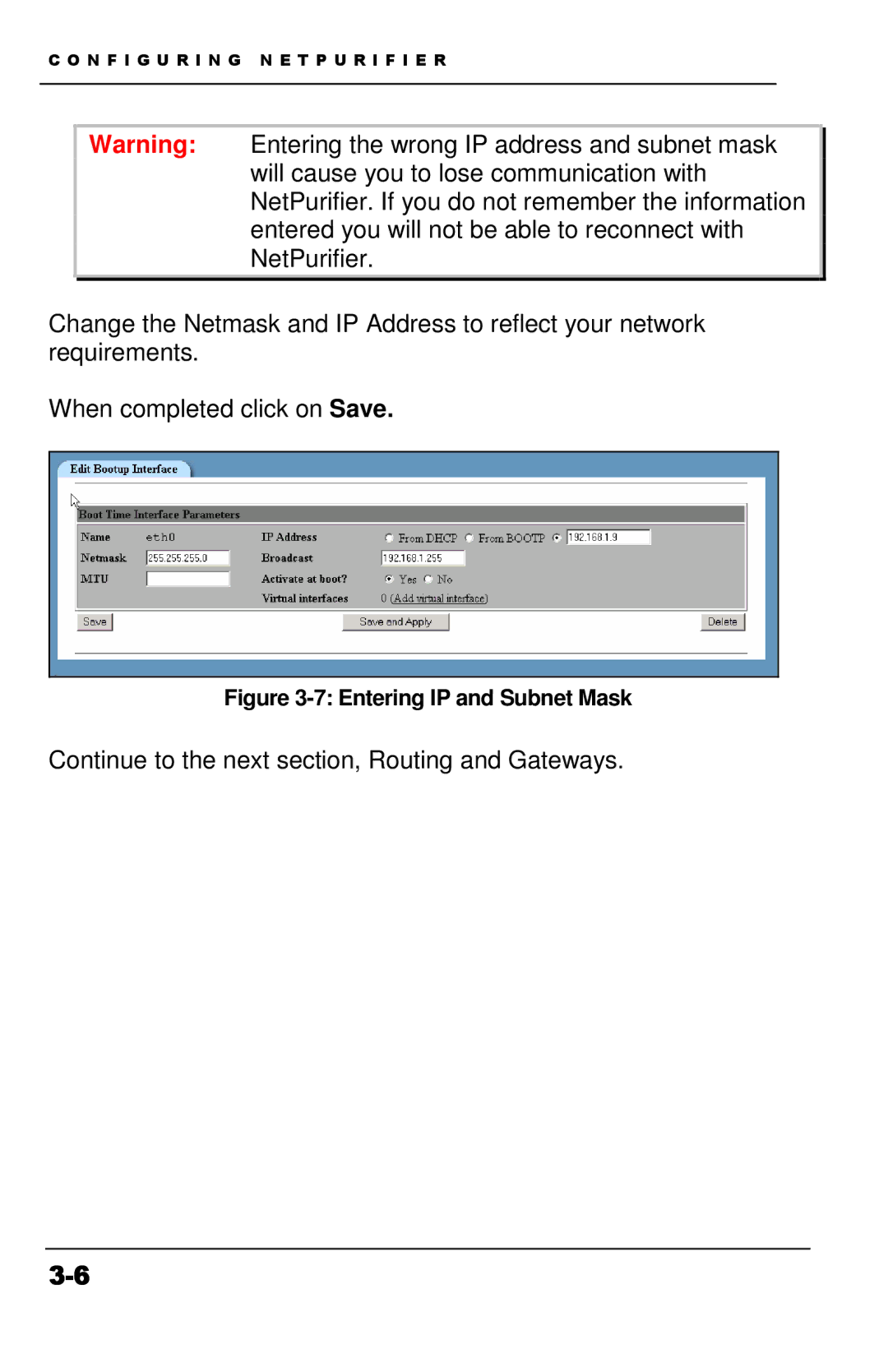 Apple Version 3 manual Continue to the next section, Routing and Gateways 