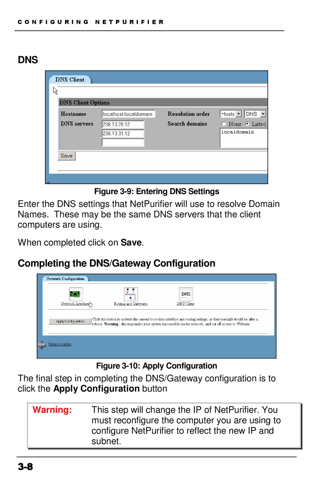 Apple Version 3 manual Dns, Completing the DNS/Gateway Configuration 