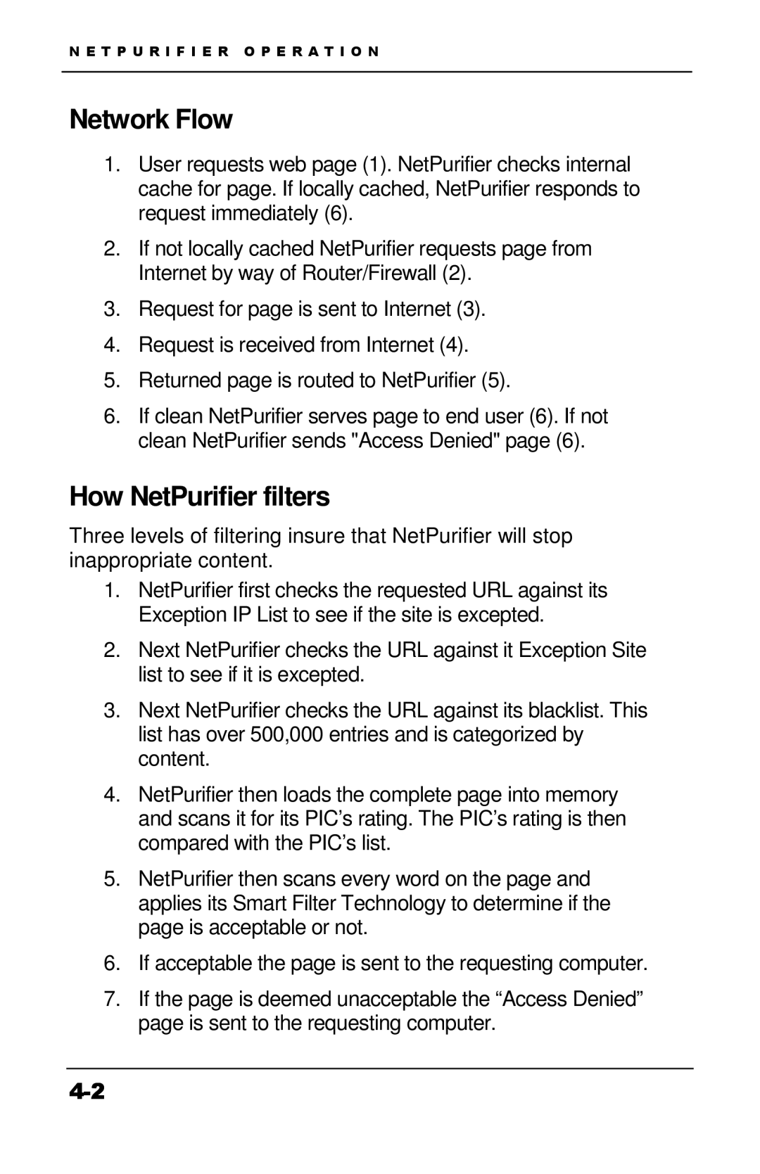 Apple Version 3 manual Network Flow, How NetPurifier filters 