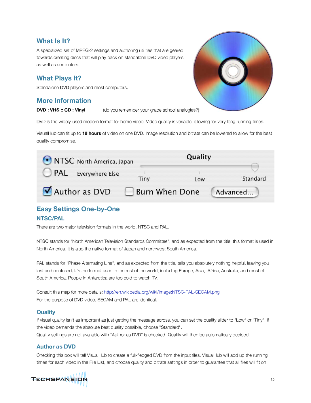 Apple VisualHub manual Author as DVD, DVD VHS CD Vinyl 